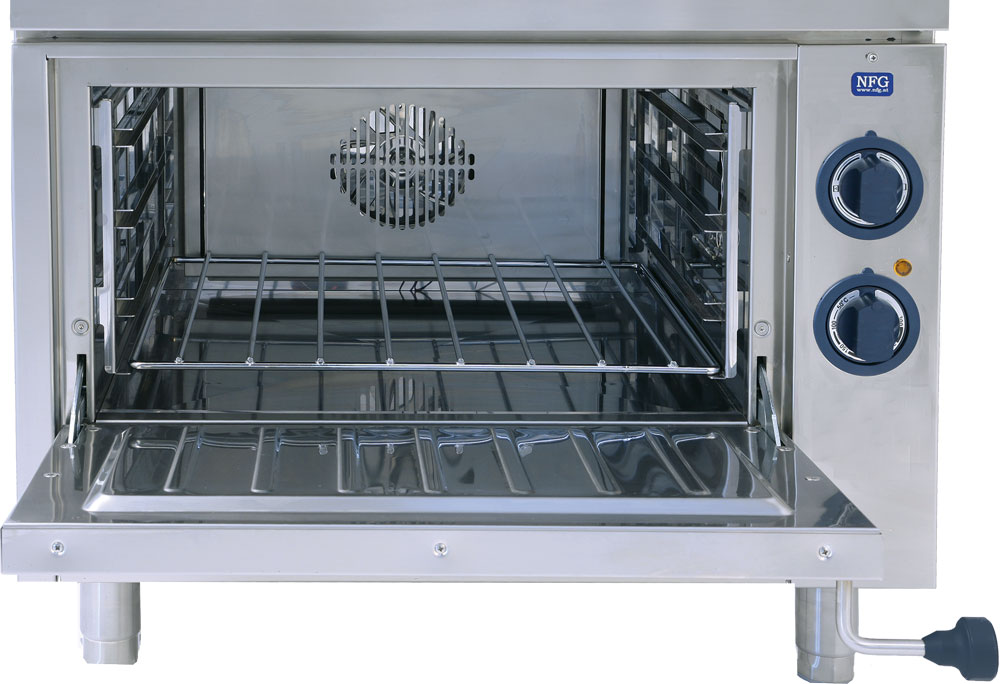 NFG Etagenbackofen EEBOH 1T mit Heißlufttechnik sowie Ober und Unterhitze. Gewerbe Gastro GN 2/1 Backofen und Fleisch Bratofen Bäckerei Patisserie und Konditorei Ofen
